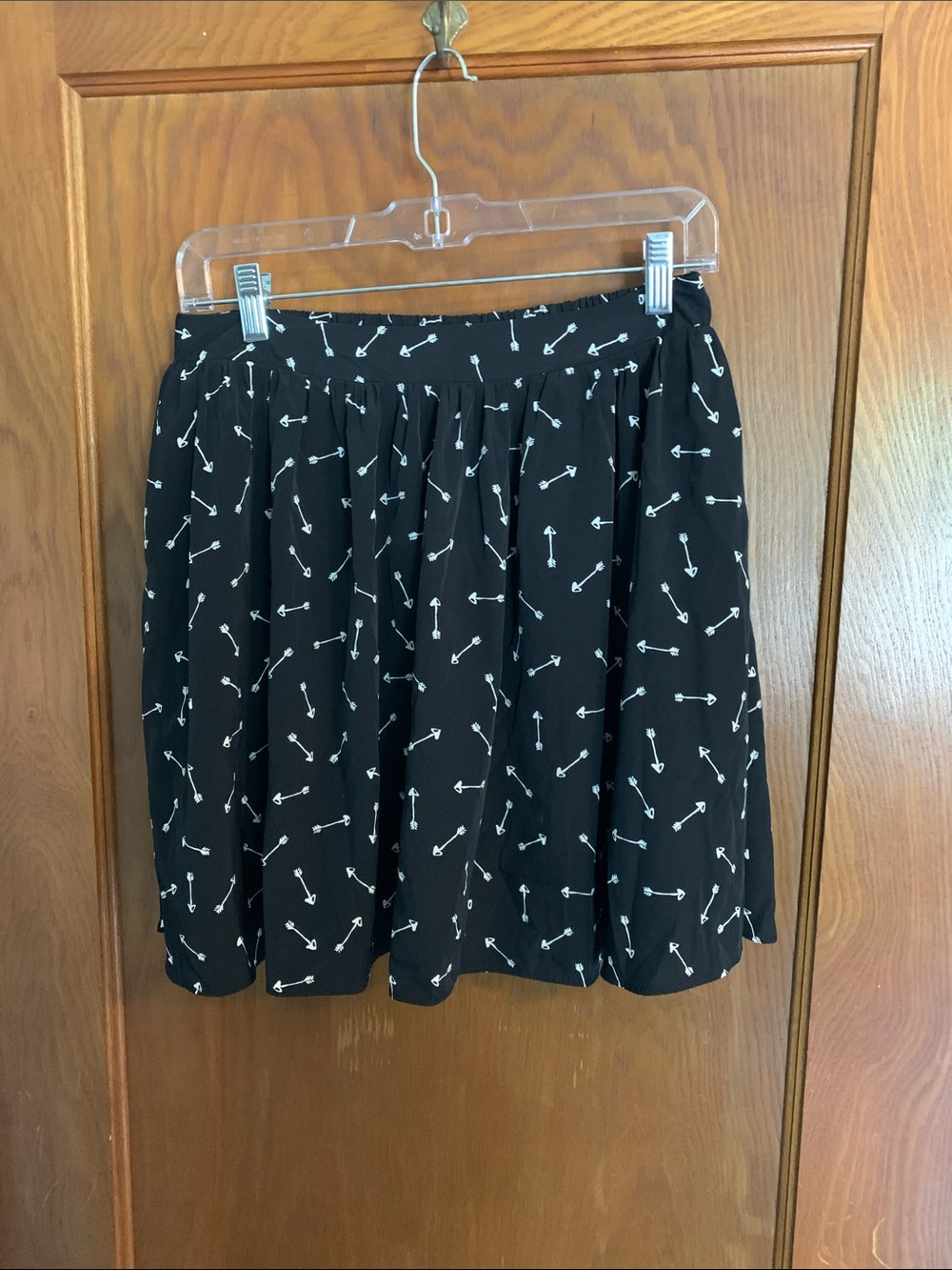 Lauren Conrad Black Arrow Print Skater Skirt